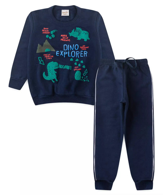 Conjunto de Inverno para Menino Dino Explorer Marinho