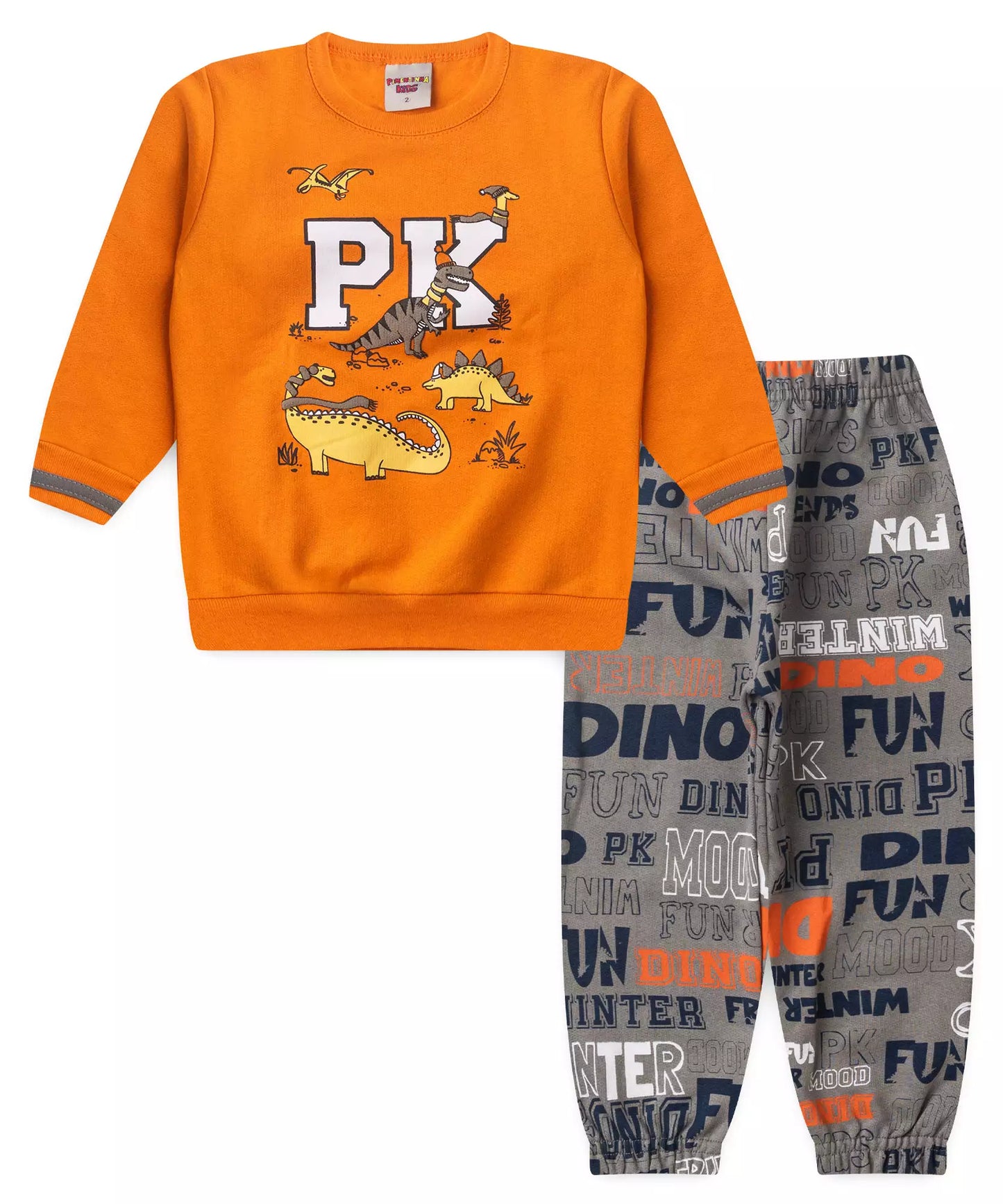 Conjunto de Inverno para Menino Dino Laranja