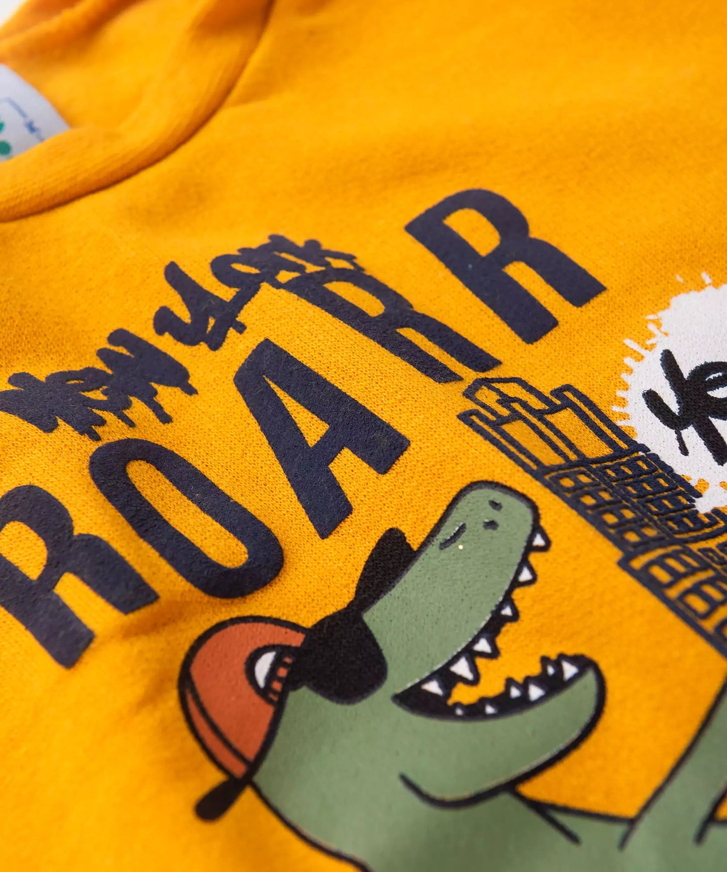 Conjunto de Inverno para Menino Dinossauro Amarelo