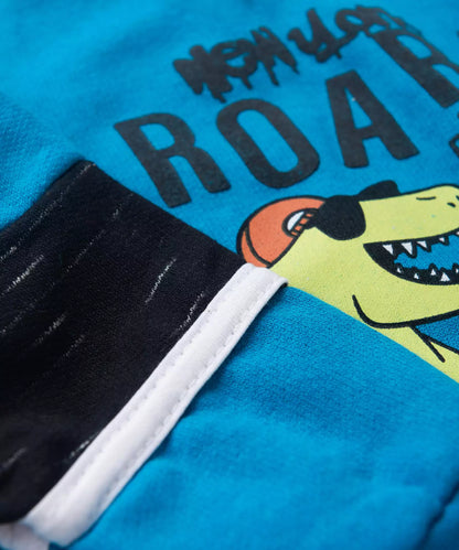 Conjunto de Inverno para Menino no Dinossauro em Azul