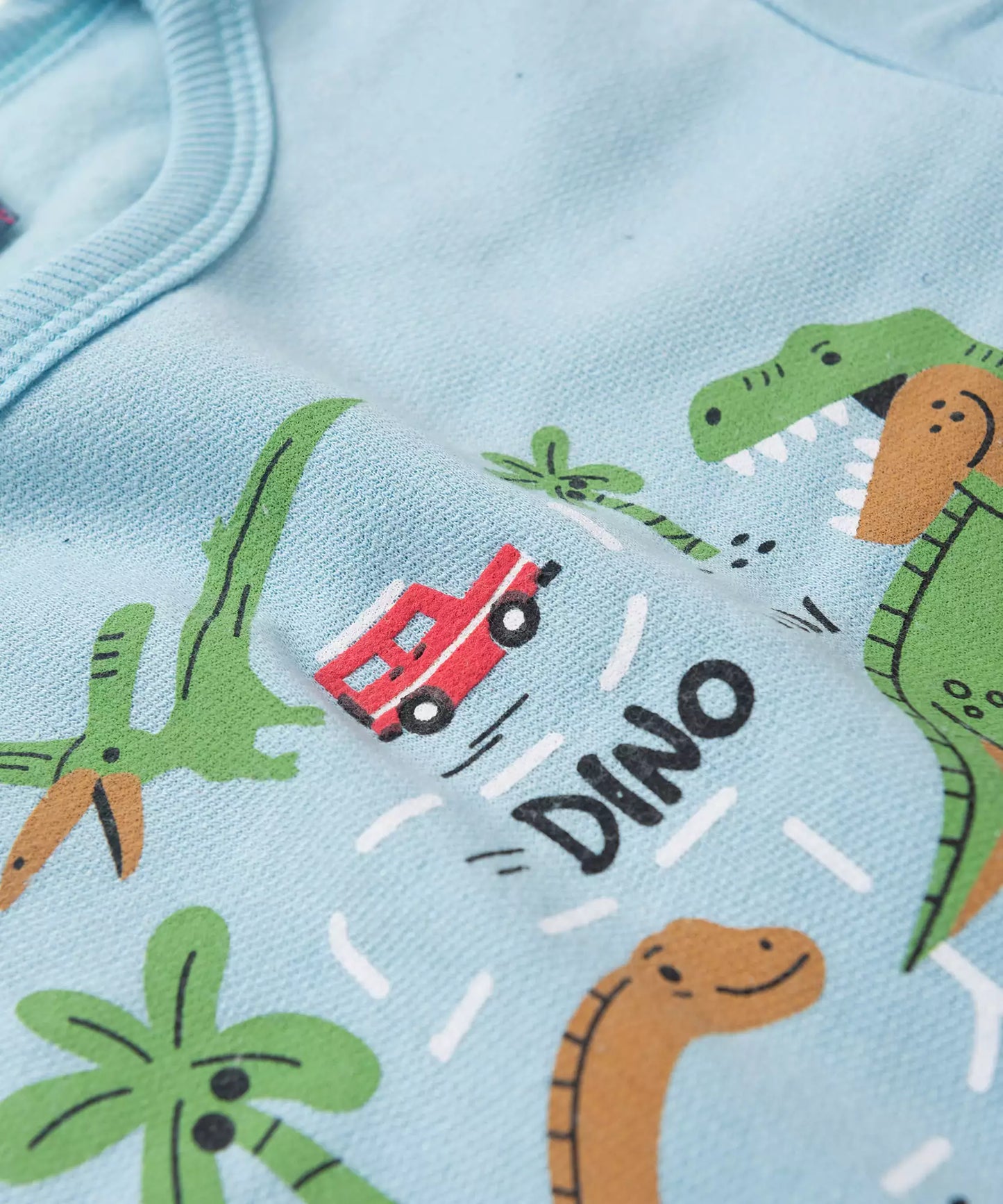 Conjunto de Inverno para Menino Dinossauro no Azul