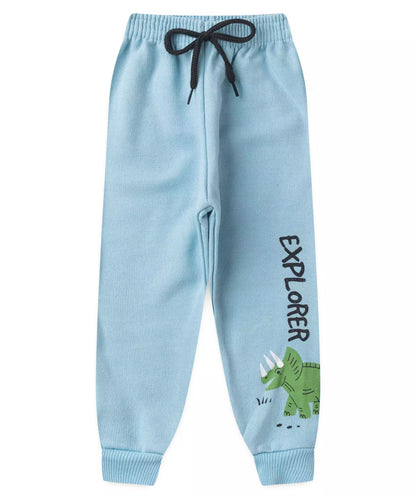 Conjunto de Inverno para Menino Dinossauro no Azul