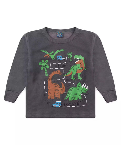 Conjunto de Inverno para Menino Dinossauro no Chumbo