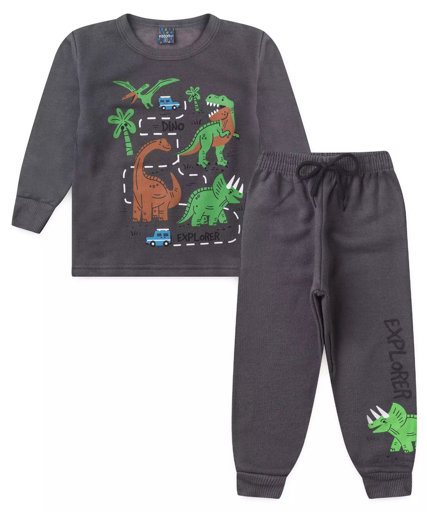 Conjunto de Inverno para Menino Dinossauro no Chumbo