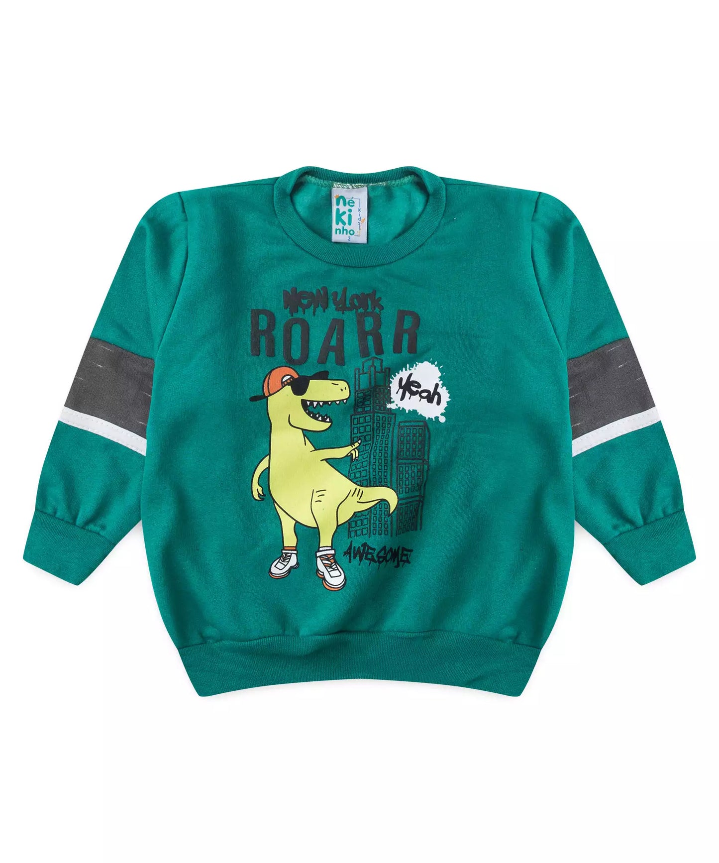 Conjunto de Inverno para Menino no Dinossauro em Verde