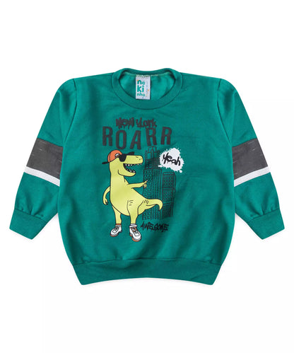 Conjunto de Inverno para Menino no Dinossauro em Verde