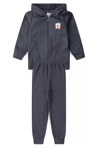 Conjunto de Inverno para Menino em Soft Ursinho Cinza