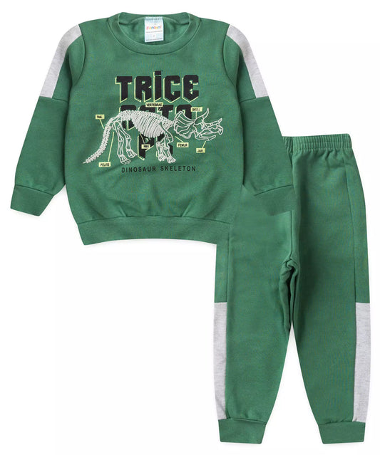 Conjunto de Inverno para Menino Triceratops Verde
