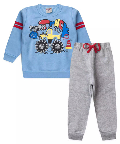 Conjunto de Inverno para Menino Truck Azul