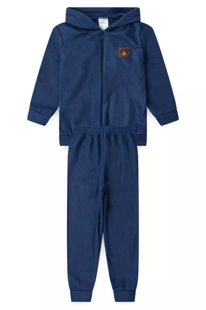 Conjunto de Inverno para Menino Ursinho Aconchego Marinho