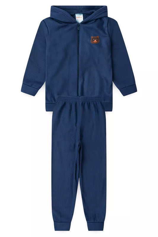 Conjunto de Inverno para Menino Ursinho Aconchego Marinho