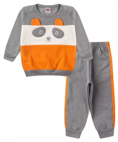 Conjunto de Inverno para Menino Ursinho Cinza