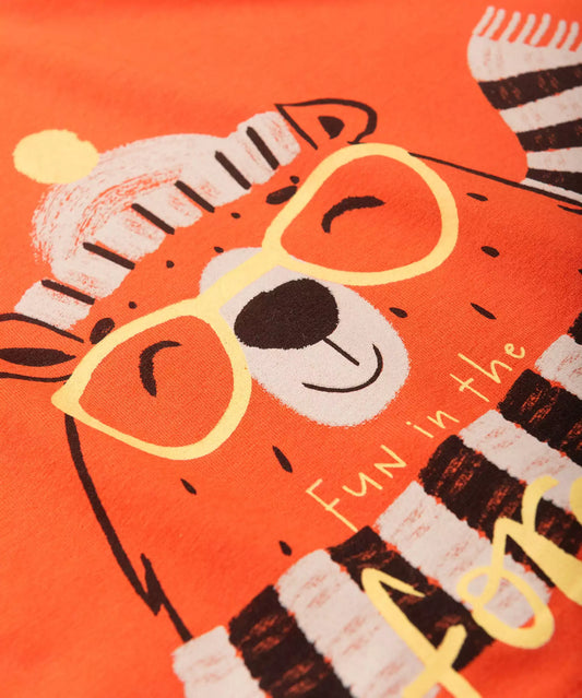 Conjunto de Inverno para Menino Ursinho Laranja