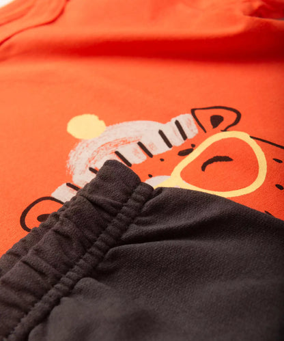 Conjunto de Inverno para Menino Ursinho Laranja