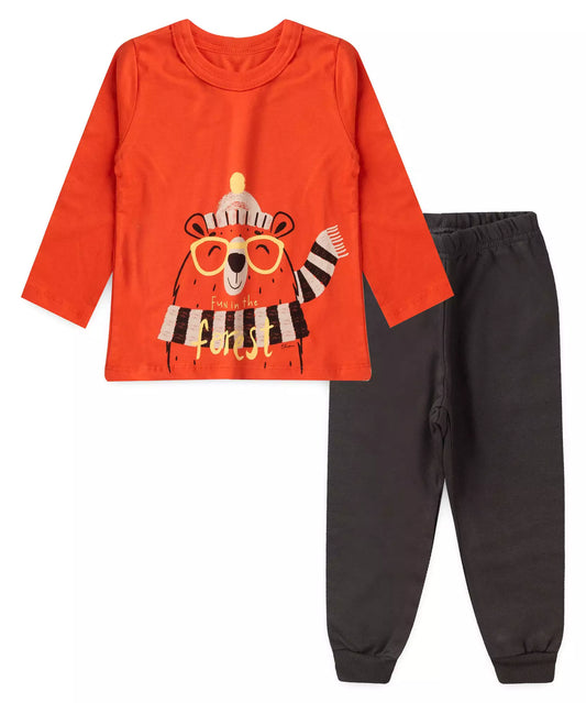 Conjunto de Inverno para Menino Ursinho Laranja