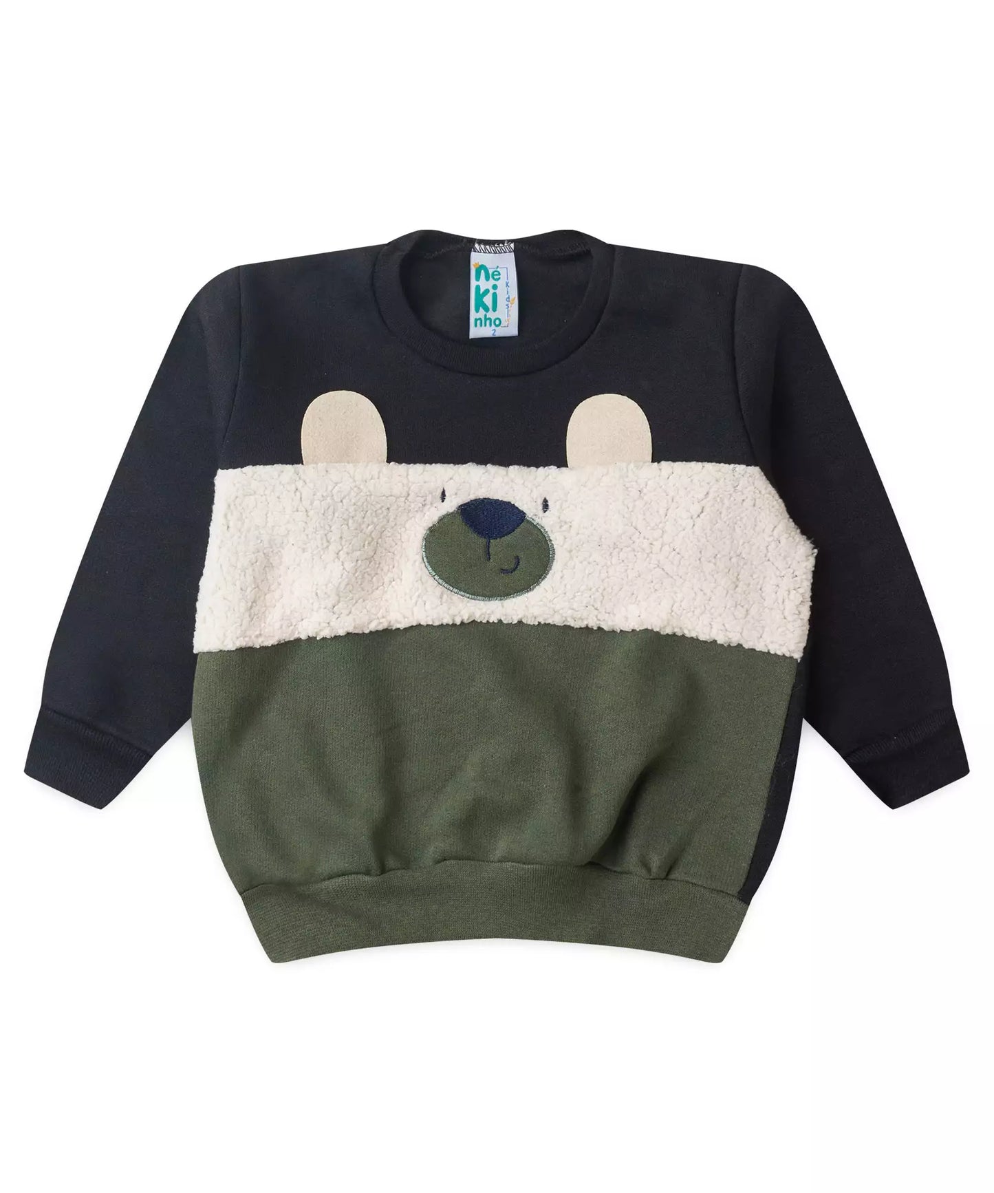 Conjunto de Inverno para Menino Ursinho em Preto