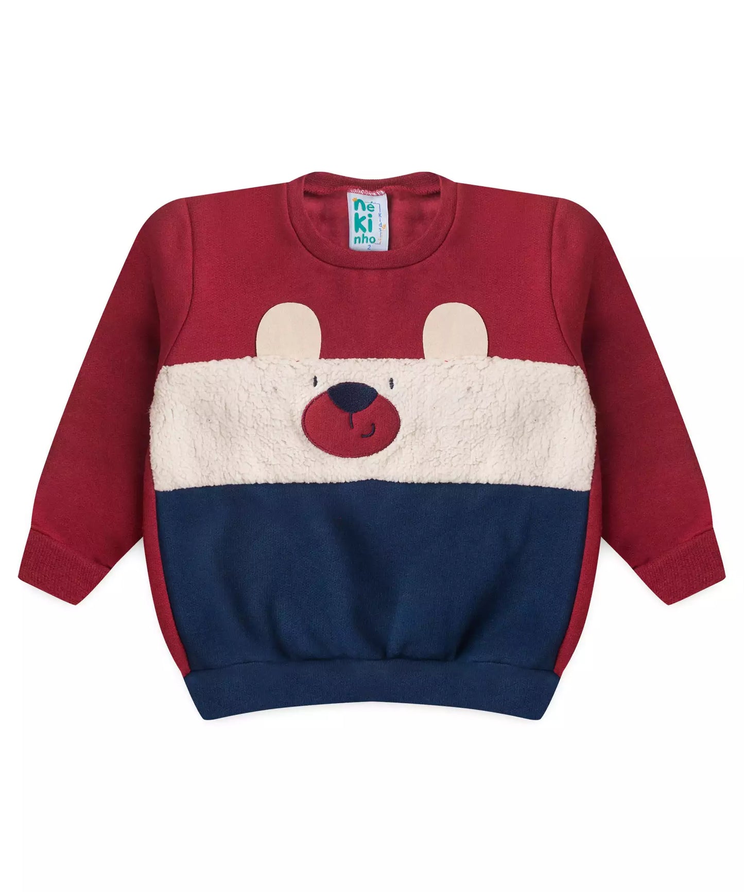 Conjunto de Inverno para Menino Ursinho em Vermelho