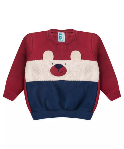 Conjunto de Inverno para Menino Ursinho em Vermelho