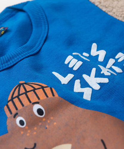 Conjunto de Inverno para Menino Urso no Azul