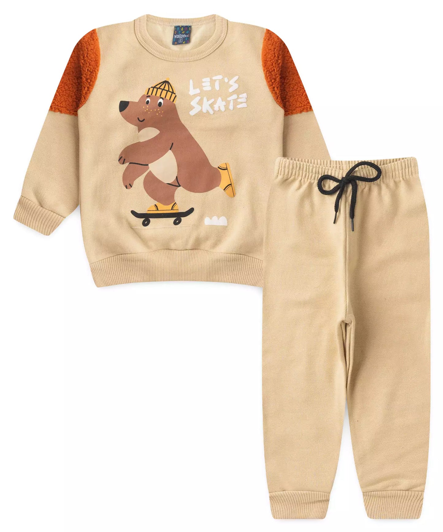 Conjunto de Inverno para Menino Urso Bege