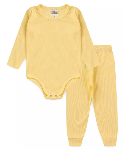 Conjunto de Ribana para Bebê Unissex Amarelo