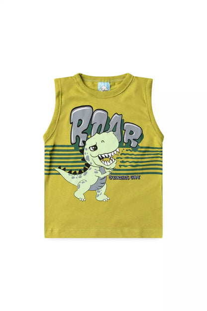 Conjunto de Verão Menino Dino Roaar Verde