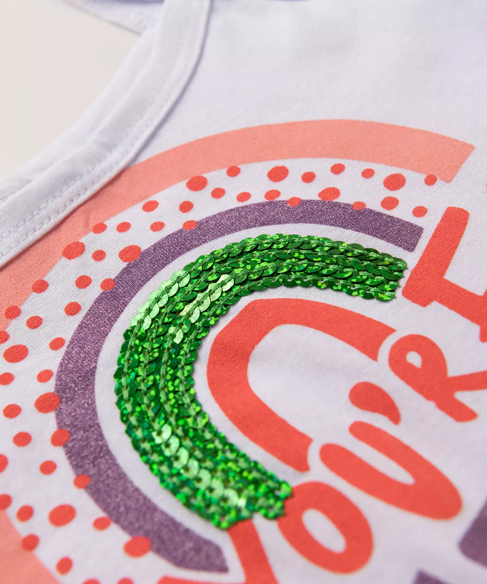 Conjunto de Verão Infantil Feminino Arco-Íris Branco