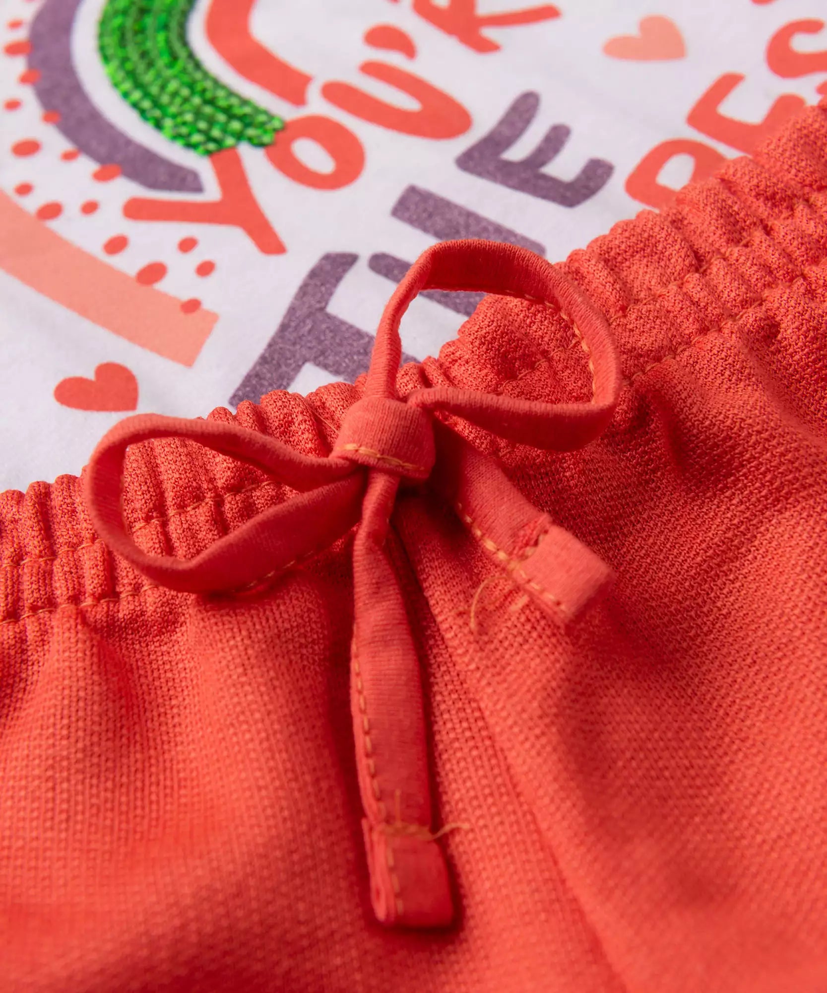 Conjunto de Verão Infantil Feminino Arco-Íris Branco