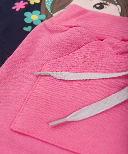 Conjunto de Verão Infantil Feminino Bonequinha Marinho