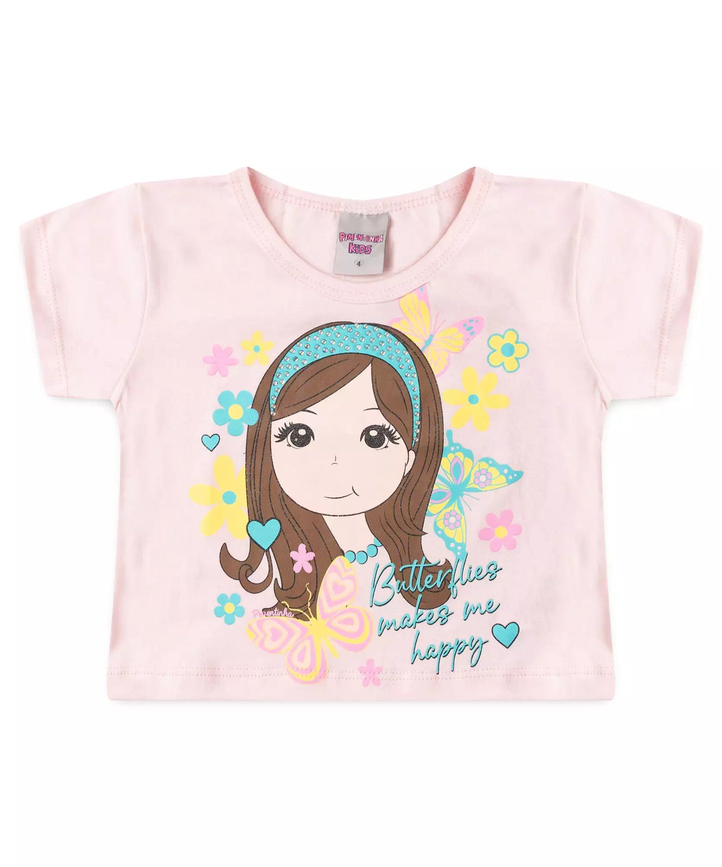 Conjunto de Verão Infantil Feminino Bonequinha Rosa