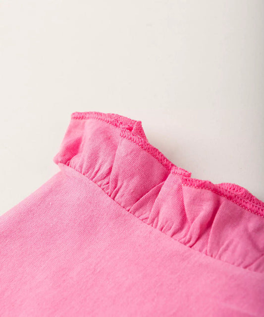 Conjunto de Verão Infantil Feminino Bonequinhas Rosa