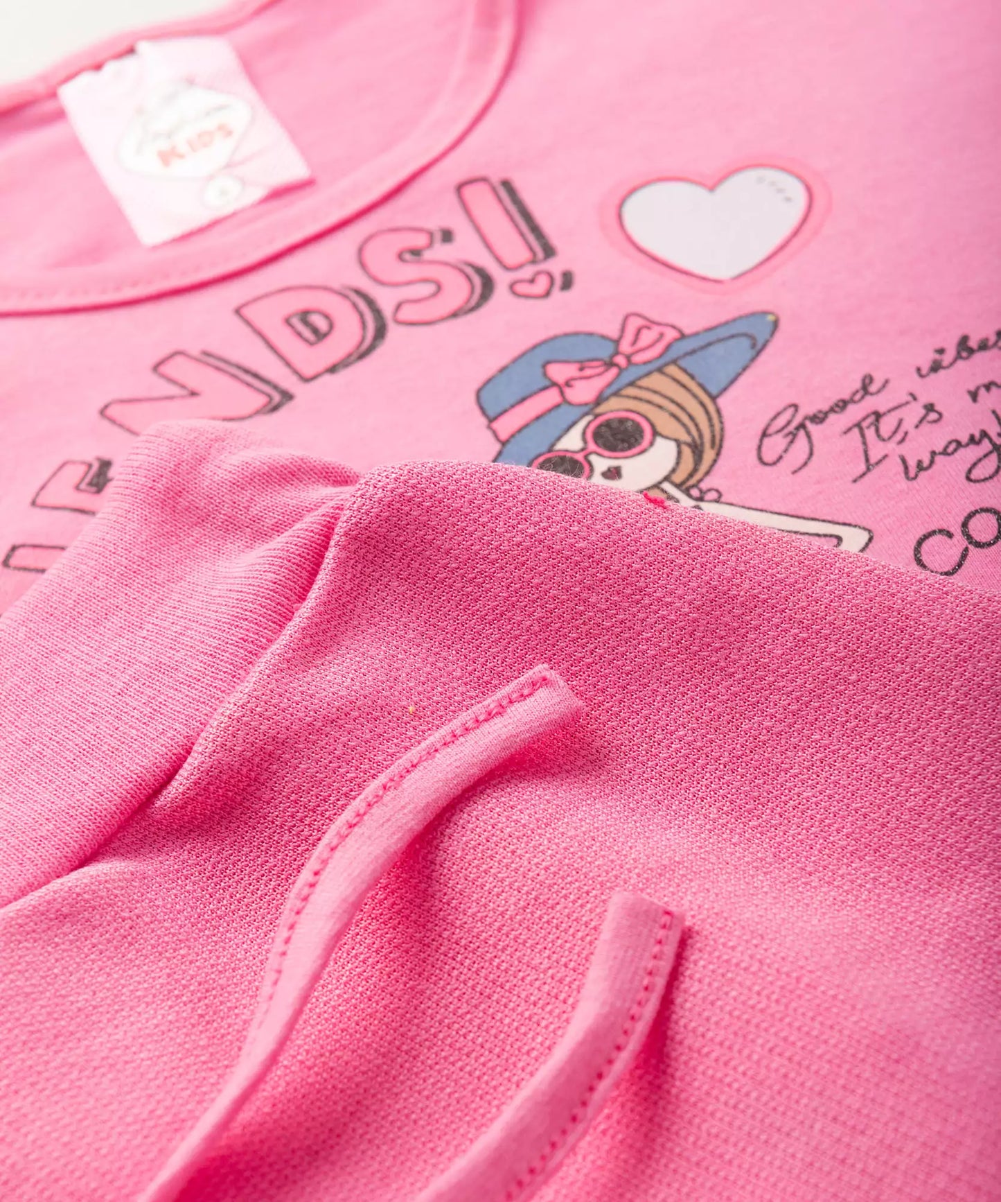 Conjunto de Verão Infantil Feminino Bonequinhas Rosa