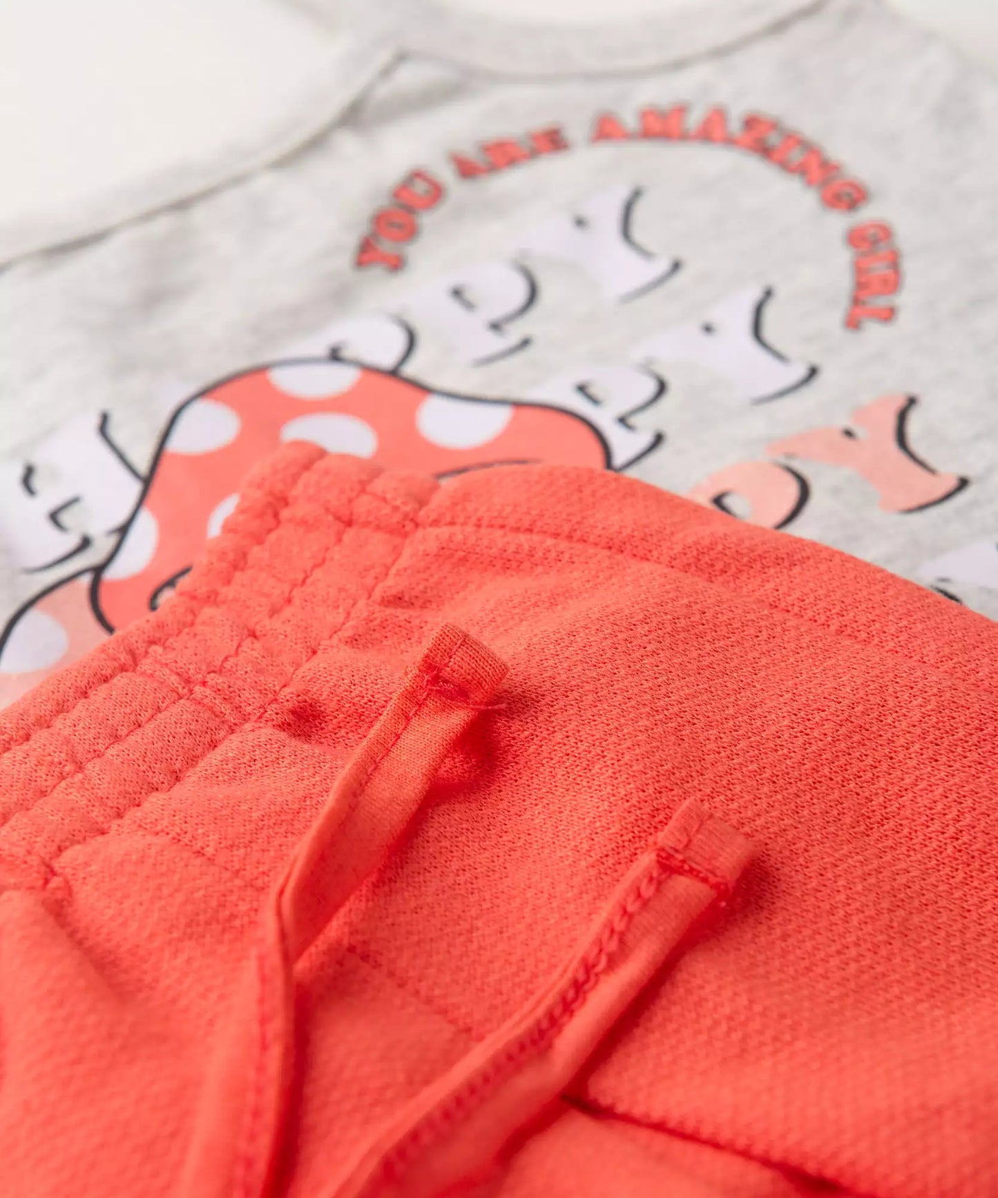 Conjunto de Verão Infantil Feminino Cogumelo Mescla