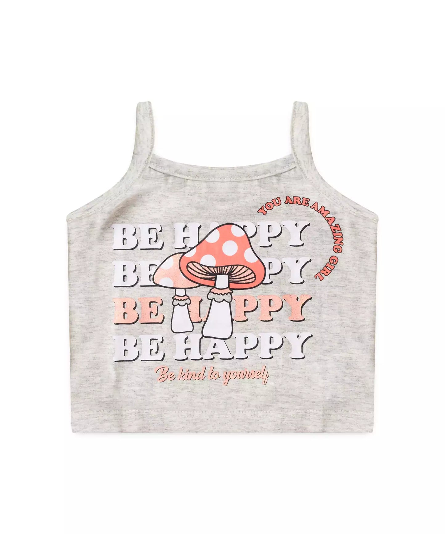 Conjunto de Verão Infantil Feminino Cogumelo Mescla