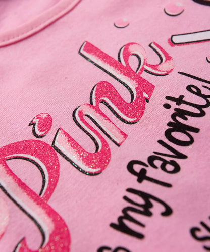 Conjunto de Verão Infantil Feminino Coração Rosa