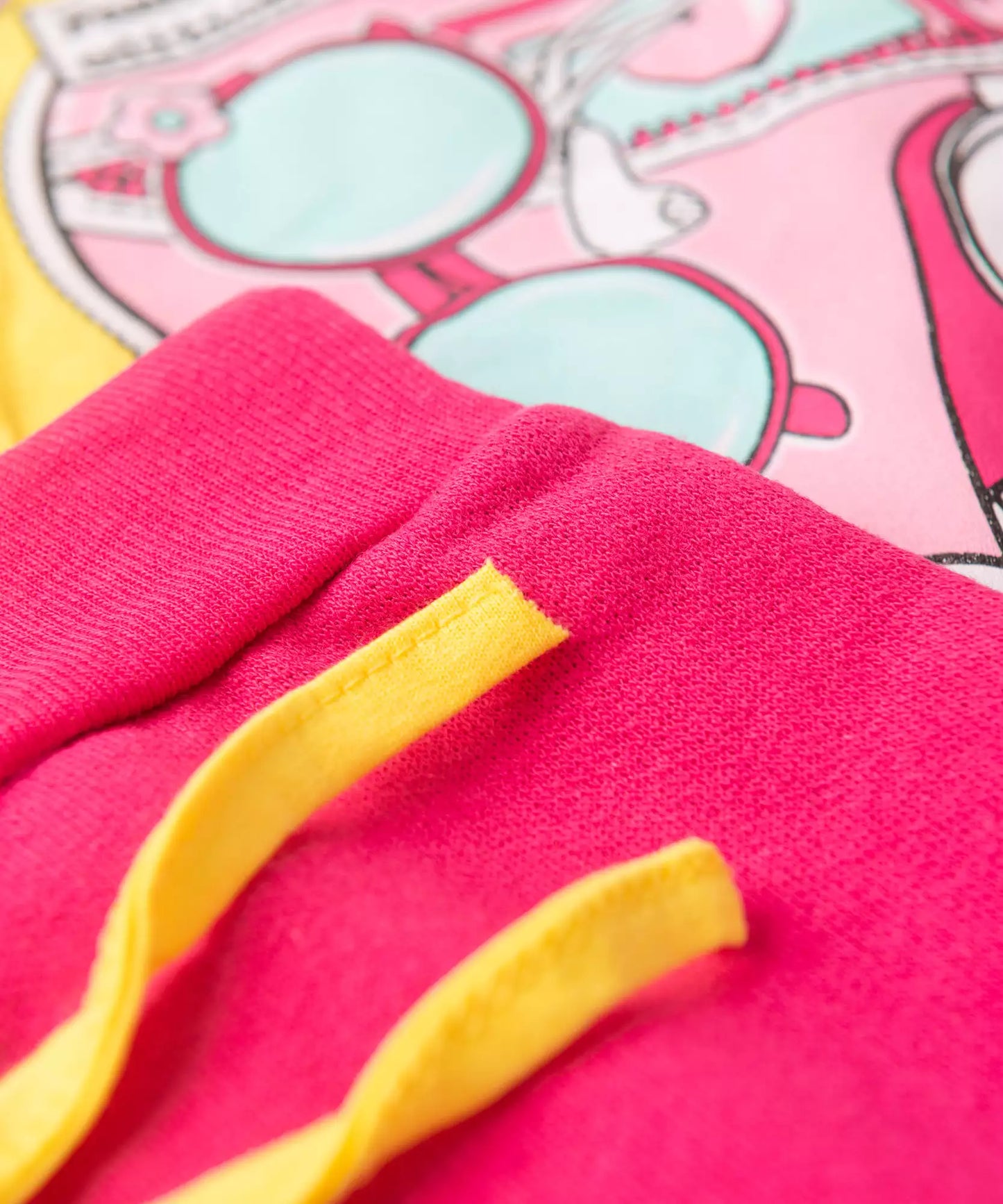 Conjunto de Verão Infantil Feminino Corações Amarelo