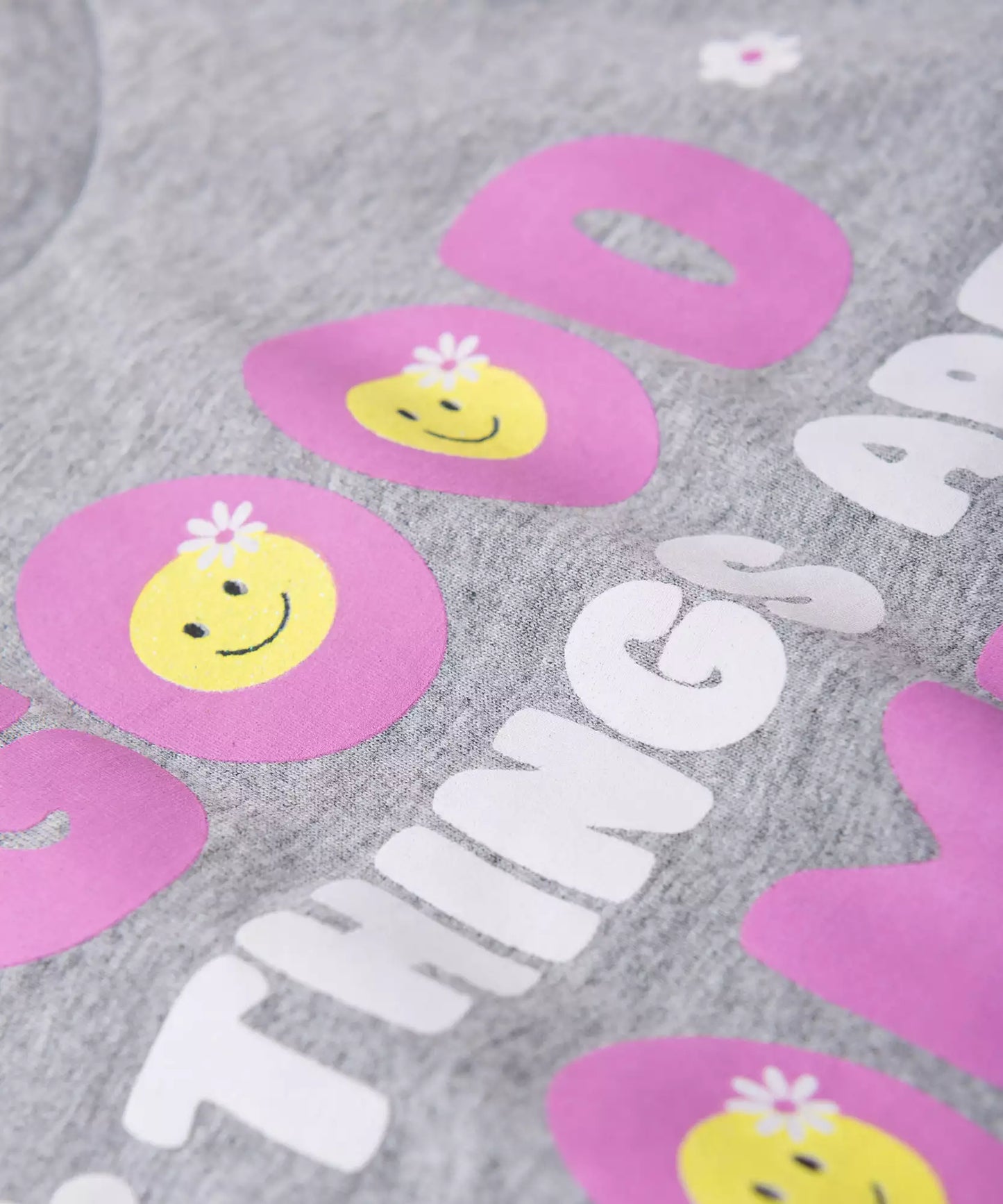 Conjunto de Verão Infantil Feminino Emojis Mescla