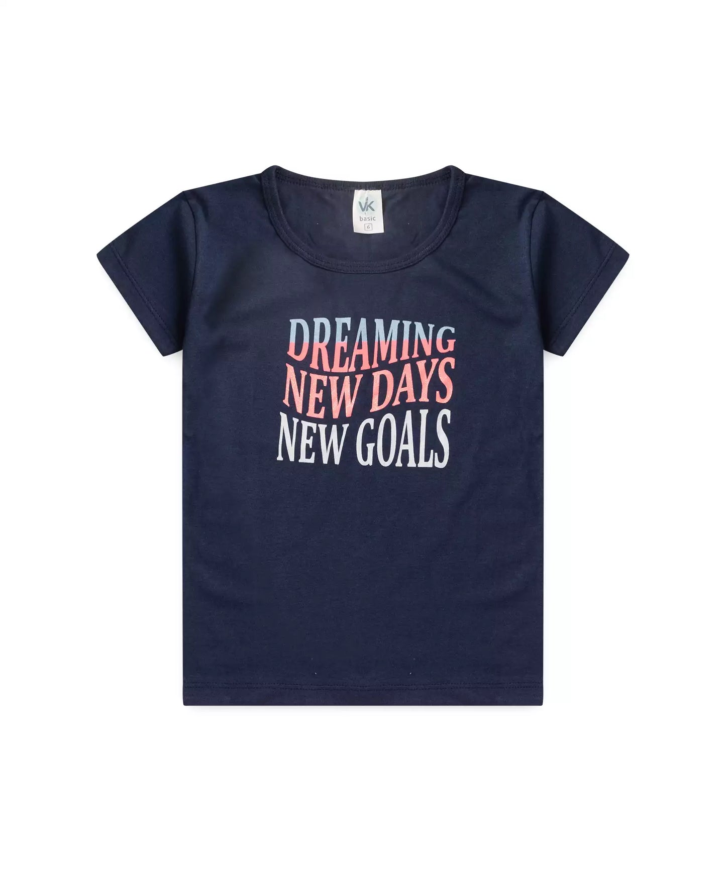 Conjunto de Verão Infantil Feminino Estampado Marinho