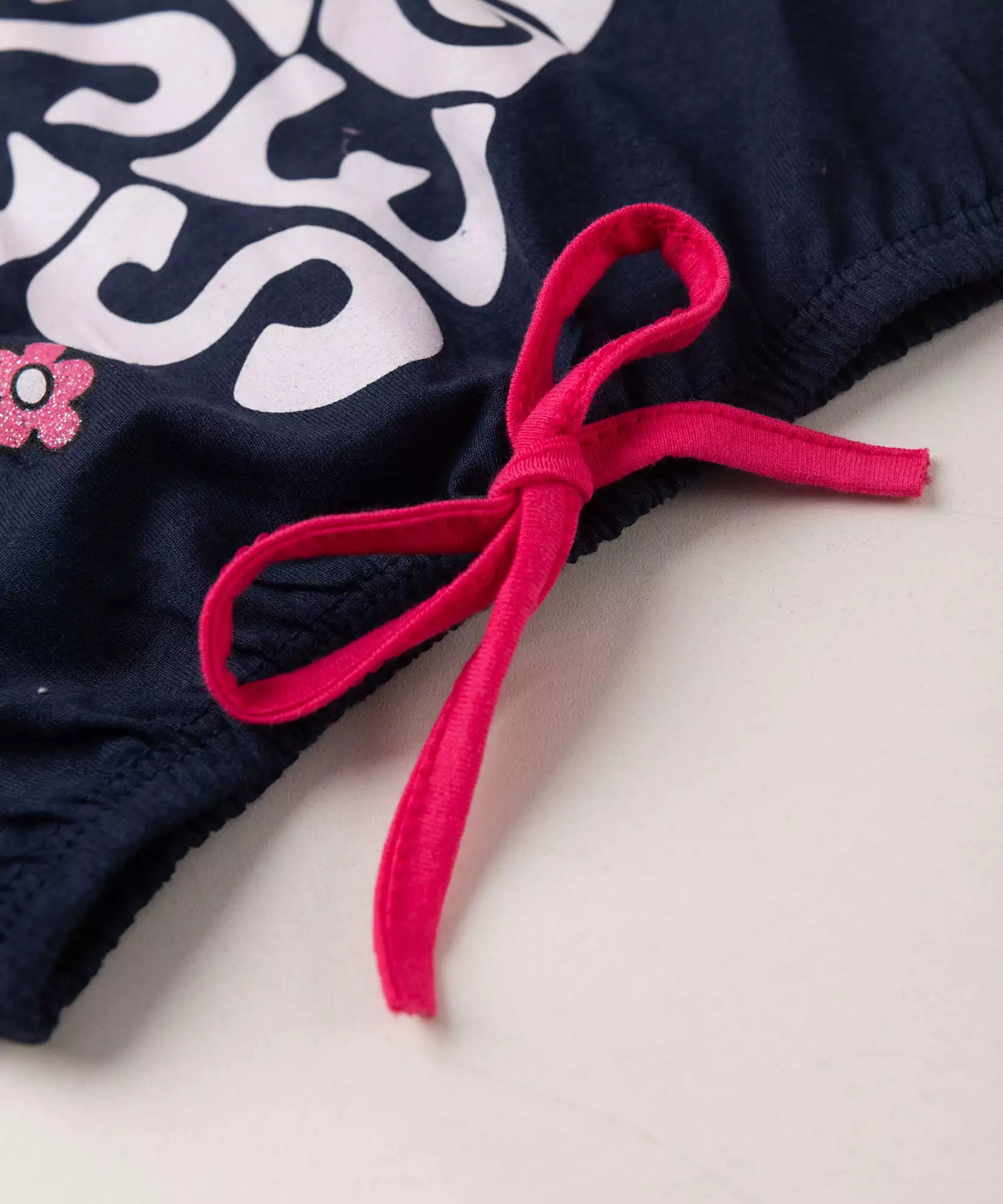 Conjunto de Verão Infantil Feminino Estampado no Marinho