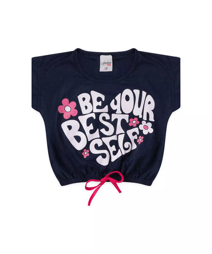 Conjunto de Verão Infantil Feminino Estampado no Marinho