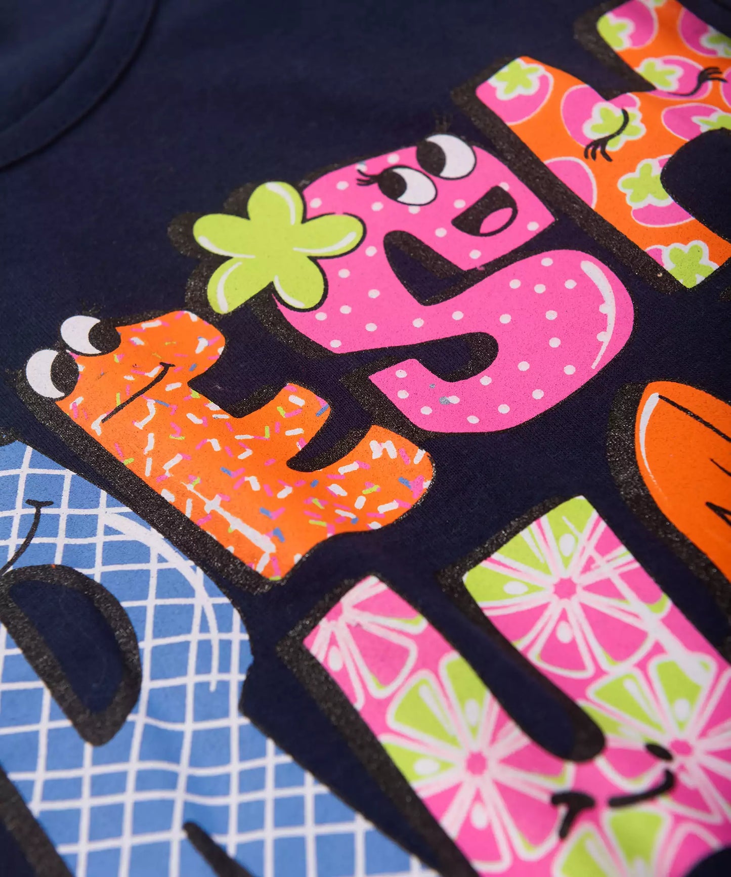 Conjunto de Verão Infantil Feminino Marinho Estampado