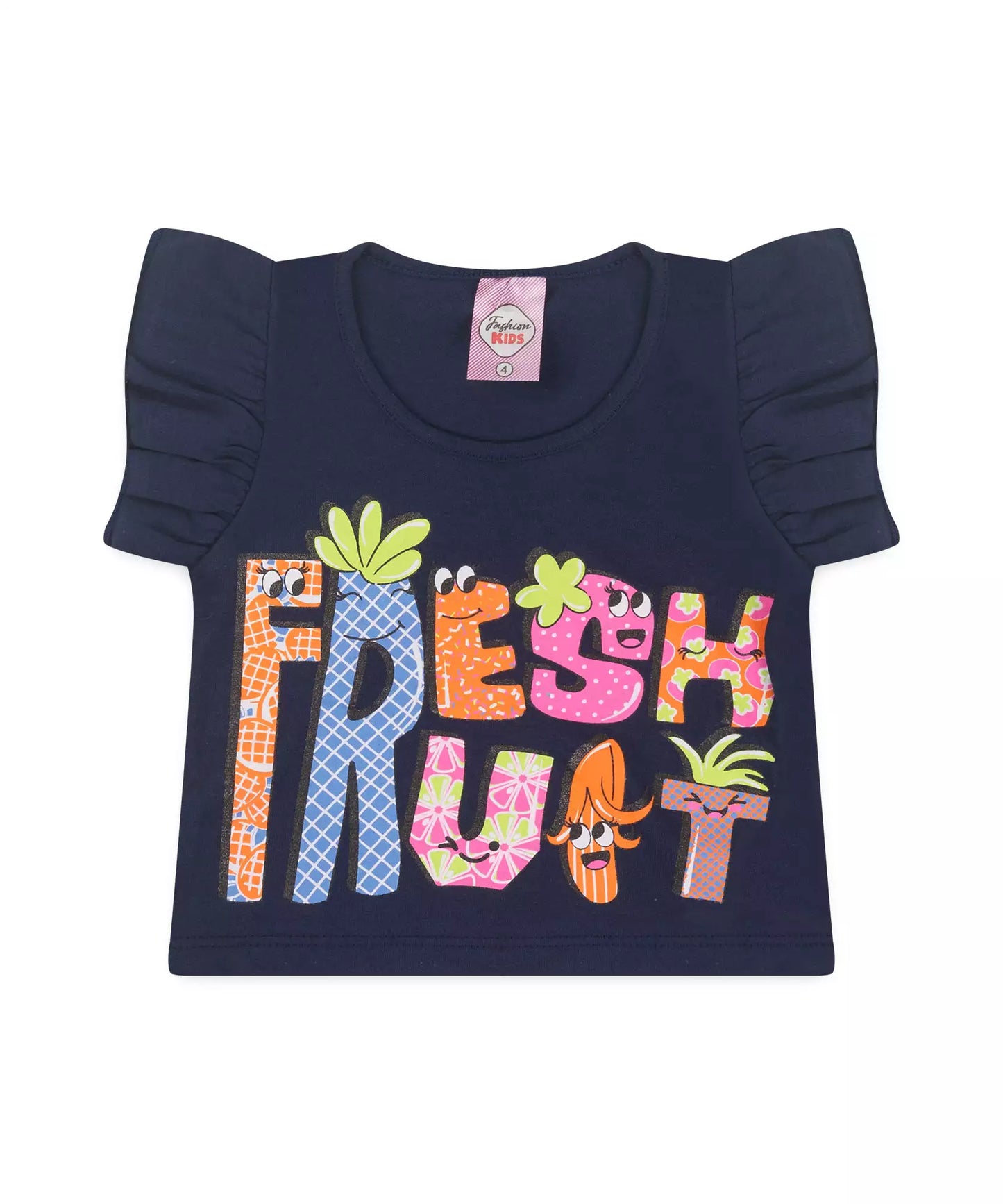 Conjunto de Verão Infantil Feminino Marinho Estampado