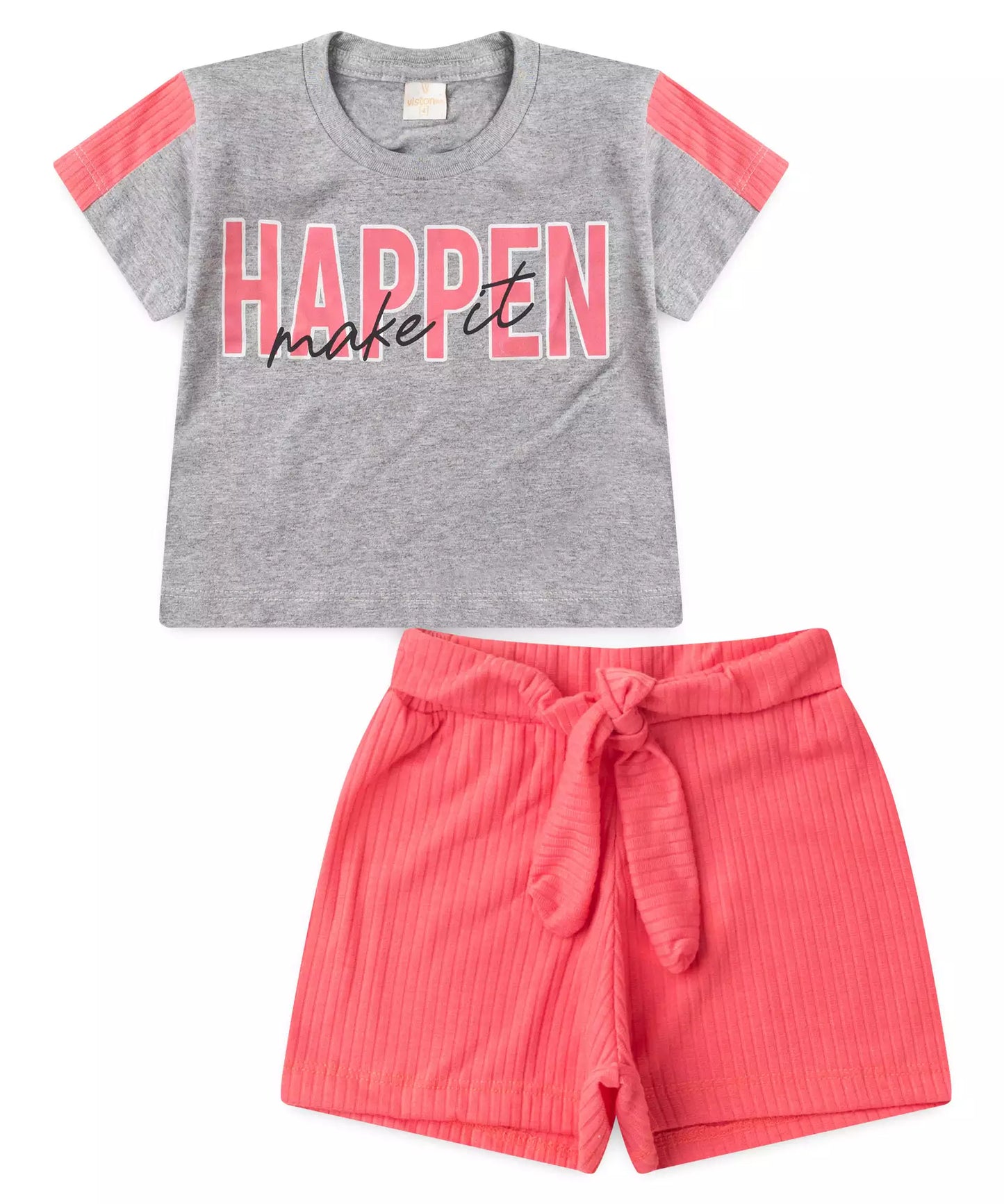 Conjunto de Verão Infantil Feminino em Estampado Mescla