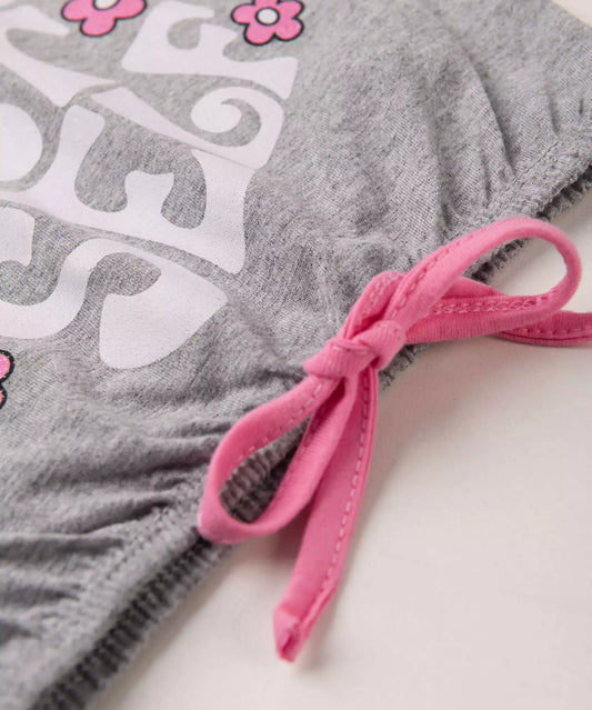 Conjunto de Verão Infantil Feminino Estampado em Mescla