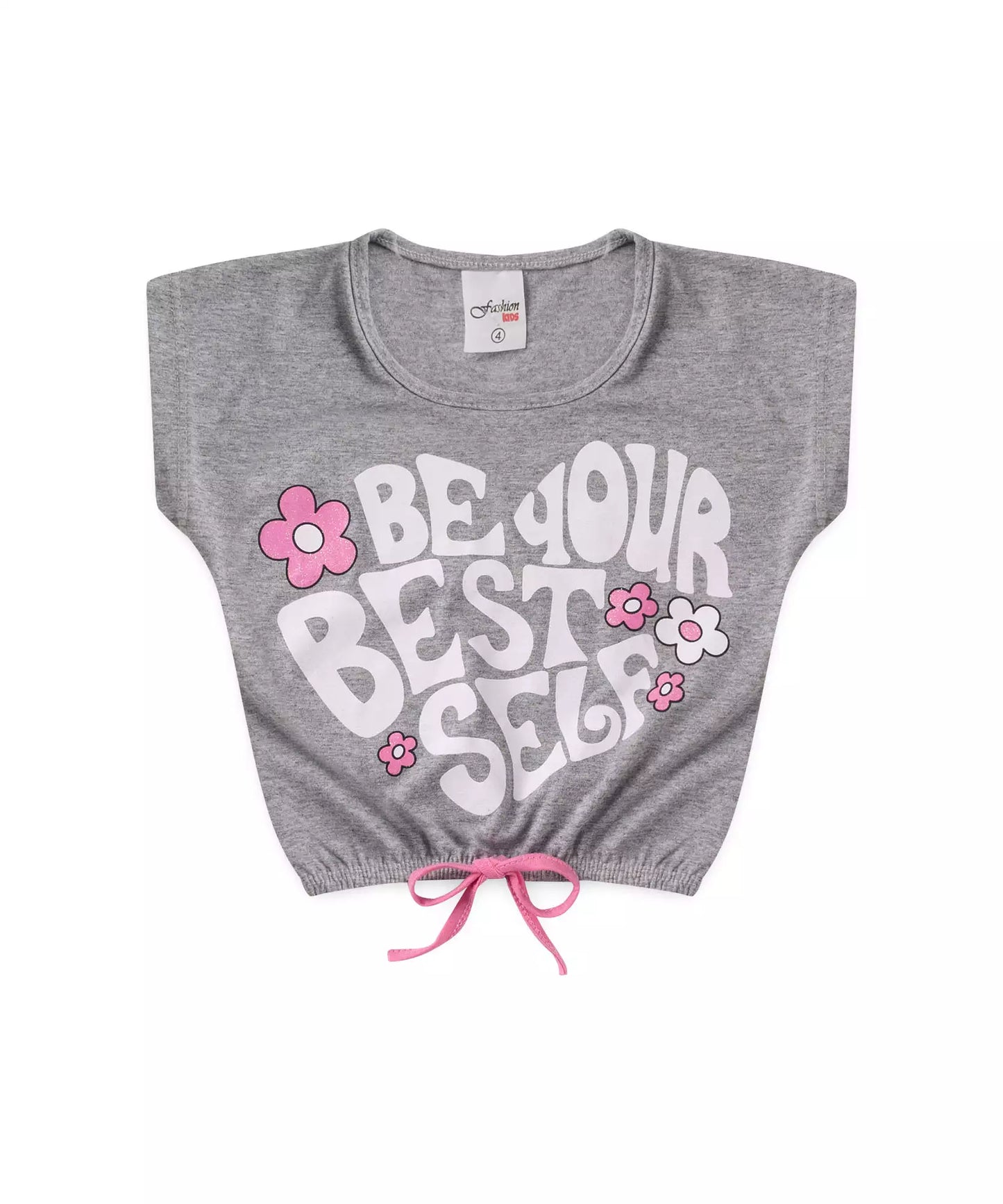 Conjunto de Verão Infantil Feminino Estampado em Mescla