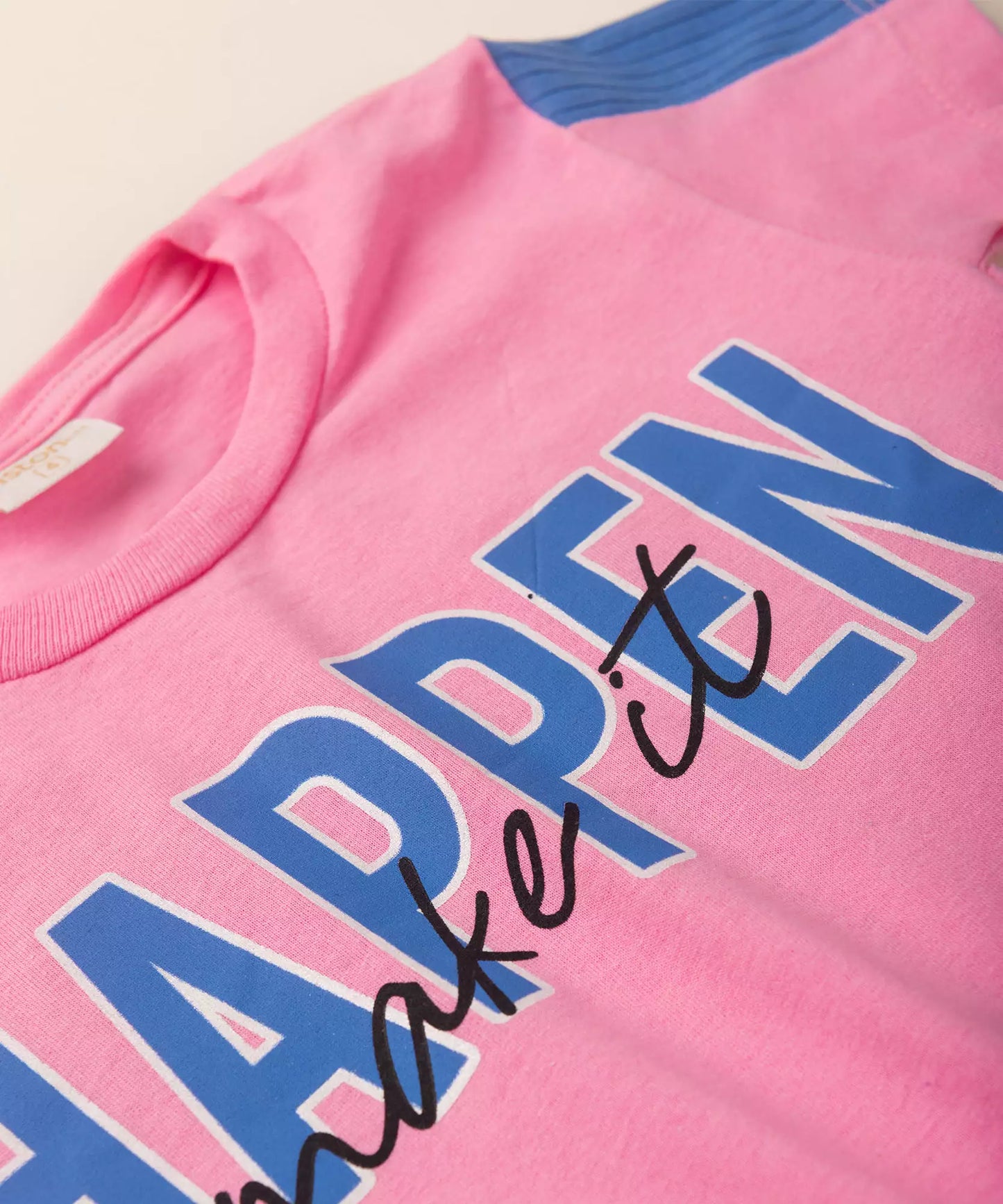 Conjunto de Verão Infantil Feminino Rosa Estampado