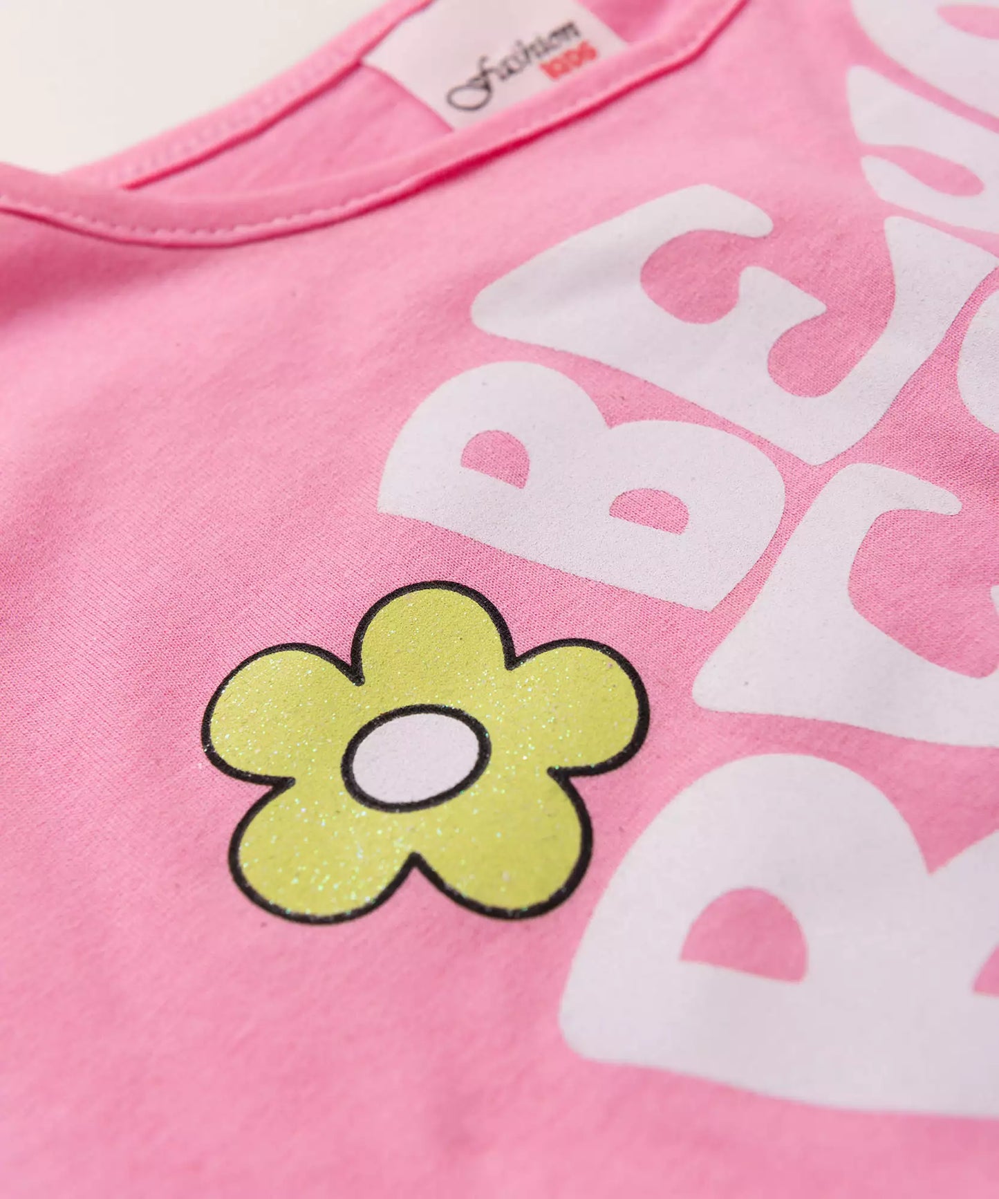 Conjunto de Verão Infantil Feminino Estampado Rosa