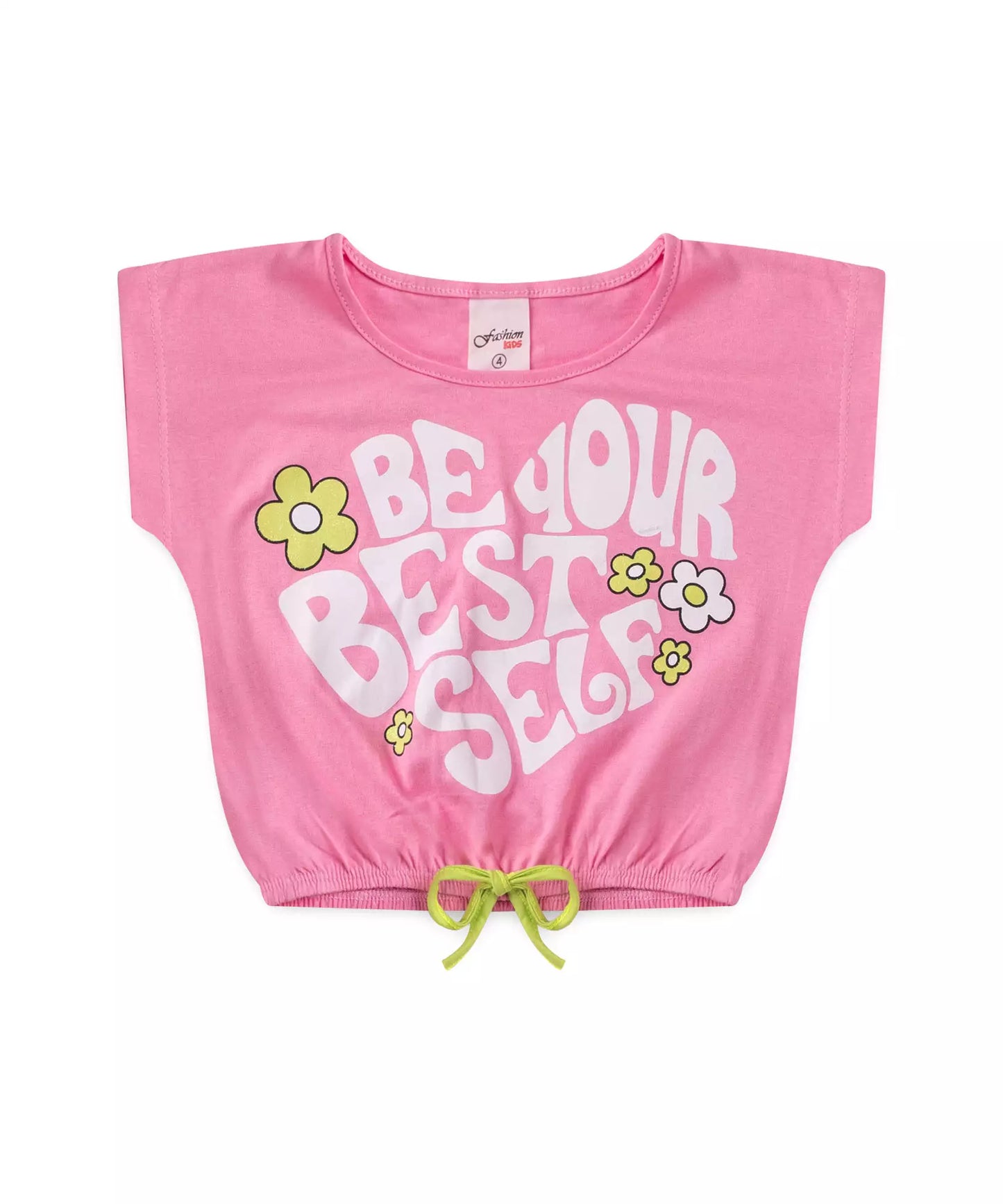 Conjunto de Verão Infantil Feminino Estampado Rosa