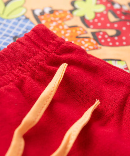 Conjunto de Verão Infantil Feminino Estampado Salmão