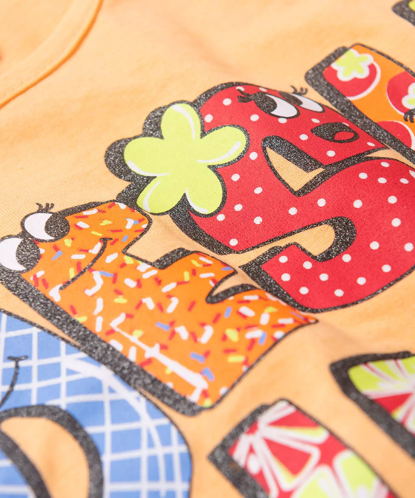 Conjunto de Verão Infantil Feminino Estampado Salmão